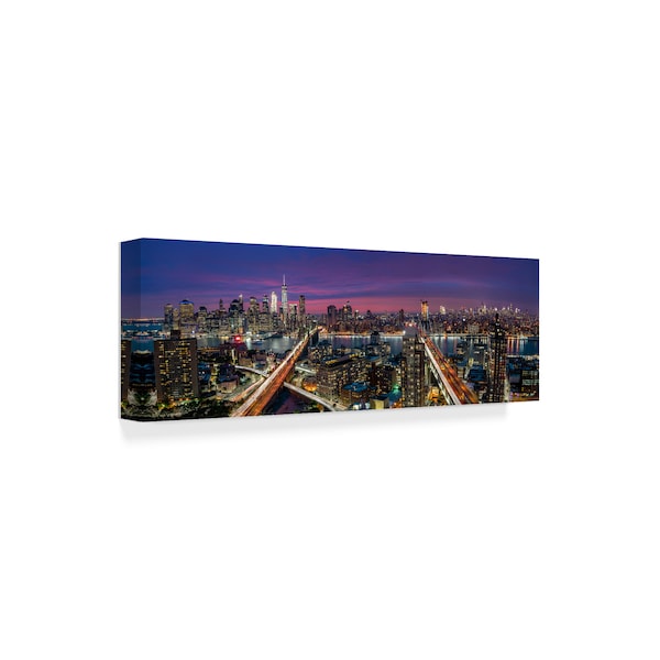 Thomas D Morkeberg 'Manhattan Sunset Skyline' Canvas Art,16x47